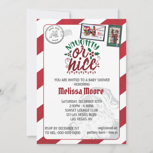 Ondeugend of mooi santas letter noordpool kaart (Voorkant)