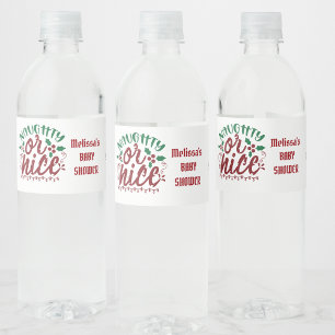 Ondeugend of mooi Santa's letter noordpool Waterfles Etiket