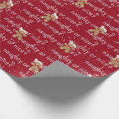 ONDEUGEND OF MOOI Tekst Met Gingerbread Man Cadeaupapier (Hoek)