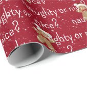 ONDEUGEND OF MOOI Tekst Met Gingerbread Man Cadeaupapier (Rol Hoek)