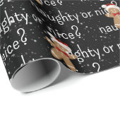 ONDEUGEND OF MOOI Tekst Met Gingerbread Man Cadeaupapier (Rol Hoek)