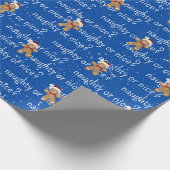 ONDEUGEND OF MOOI Tekst Met Gingerbread Man Cadeaupapier (Hoek)