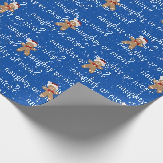 ONDEUGEND OF MOOI Tekst Met Gingerbread Man Cadeaupapier (Hoek)