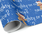 ONDEUGEND OF MOOI Tekst Met Gingerbread Man Cadeaupapier (Rol Hoek)