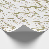 Ondeugend of Mooi wit goud elegant script grappig Cadeaupapier (Hoek)