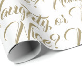 Ondeugend of Mooi wit goud elegant script grappig Cadeaupapier (Rol Hoek)