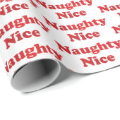 Ondeugend of mooi wit rood moderne typografie grap cadeaupapier (Rol Hoek)