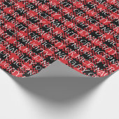 Ondeugend of mooi wit rood zwart buffel plaid scha cadeaupapier (Hoek)