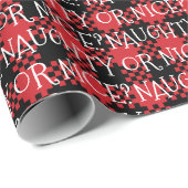 Ondeugend of mooi wit rood zwart buffel plaid scha cadeaupapier (Rol Hoek)