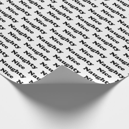 Ondeugend of mooi wit zwart modern grappig schatti cadeaupapier (Hoek)