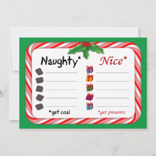 Ondeugend of Nice Lijst 5" x 7" Flat Holiday Kaart (Voorkant)