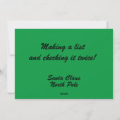 Ondeugend of Nice Lijst 5" x 7" Flat Holiday Kaart (Achterkant)