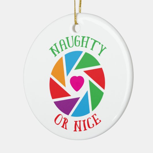 Ondeugend of Nice Santa Cam Grappig Modern Kerstmi Keramisch Ornament (Links)