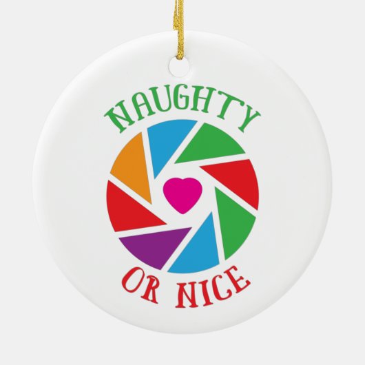 Ondeugend of Nice Santa Cam Grappig Modern Kerstmi Keramisch Ornament (Achterkant)