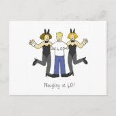 Ondeugend op 40! Verjaardag Groeten Cartoon. Briefkaart (Voorkant)