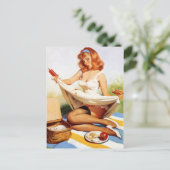 Ondeugend Picknick Pin Up Meisje Briefkaart (Staand voorkant)
