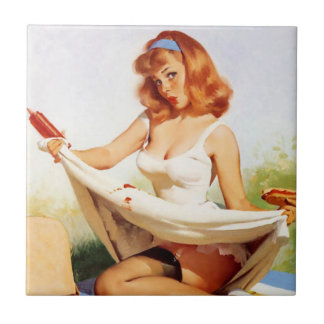 Ondeugend Picknick Pin Up Tegel Tegeltje