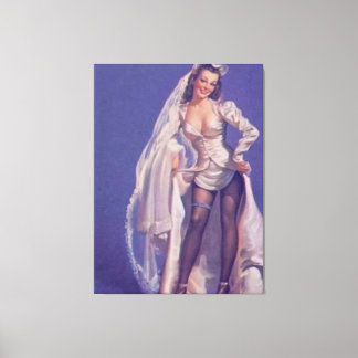  Ondeugend Pin Up Bride Canvas Afdruk