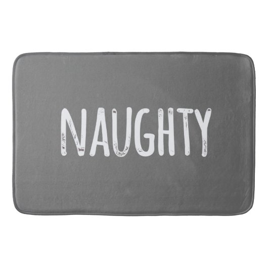 Ondeugend Quote Chalkboard Grijs en Wit Grappig Badmat (Voorkant)