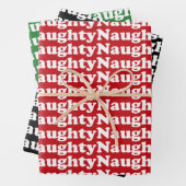 Ondeugend rood groen wit zwart patroon grappig sch inpakpapier vel (In situ)