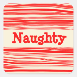 Ondeugend rood pepermunt Snoep Marbled Christmas Vierkante Sticker