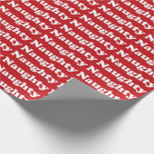 Ondeugend rood & wit patroon grappig schattig cade cadeaupapier (Hoek)