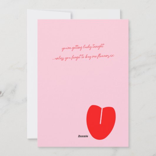 Ondeugend Roze Rode Valentijnsdag Kaart (Achterkant)