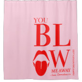 Ondeugend Roze Rode Valentijnsdag Kaart Douchegordijn (Voorkant)