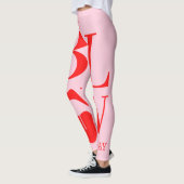 Ondeugend Roze Rode Valentijnsdag Kaart Leggings (Links)