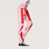 Ondeugend Roze Rode Valentijnsdag Kaart Leggings (Rechts)