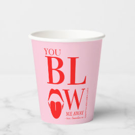 Ondeugend Roze Rode Valentijnsdag Kaart Papieren Bekers