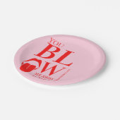 Ondeugend Roze Rode Valentijnsdag Kaart Papieren Bordje (Gekanteld)