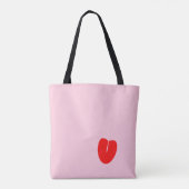 Ondeugend Roze Rode Valentijnsdag Kaart Tote Bag (Achterkant)