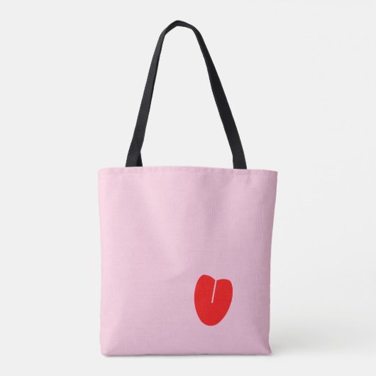 Ondeugend Roze Rode Valentijnsdag Kaart Tote Bag (Achterkant)
