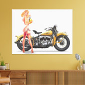  Ondeugend Sexie Motor Speld Omhoog Meisje Canvas Afdruk (Insitu (Woonkamer))