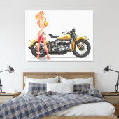  Ondeugend Sexie Motor Speld Omhoog Meisje Canvas Afdruk (Insitu (Slaapkamer))
