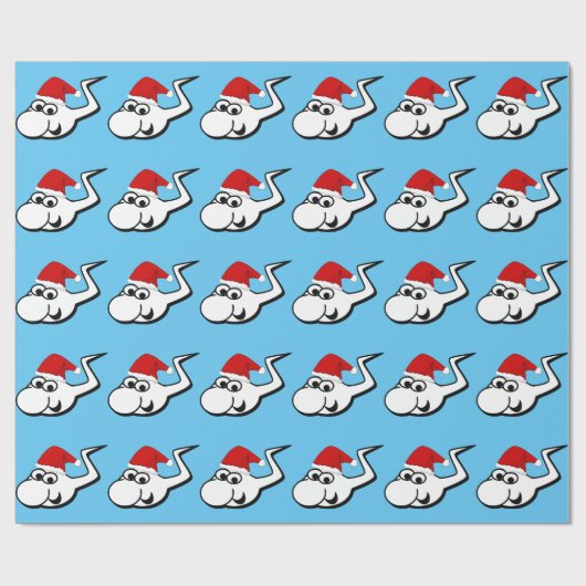 Ondeugend sperma met kerstmuts cadeaupapier (Vlak)