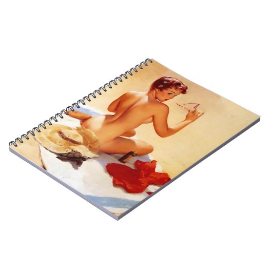 Ondeugend Strand Schoonheid Pin Up Notitieboek (Linkerzijde)
