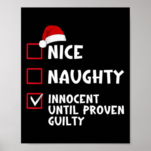 Ondeugend Tot Bewezen Schuldig Lijst Kerstmis Poster (Voorkant)