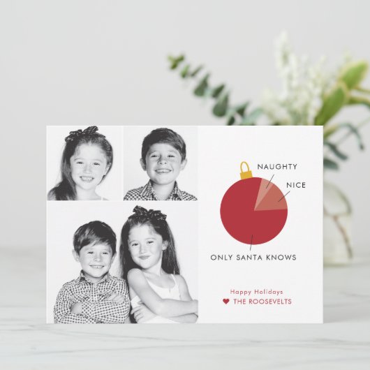 Ondeugend versus mooi infographic kerst Kaarten (Staand voorkant)