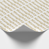 Ondeugend wit goud moderne typografie grappig scha cadeaupapier (Hoek)