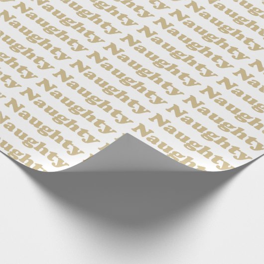 Ondeugend wit goud moderne typografie grappig scha cadeaupapier (Hoek)