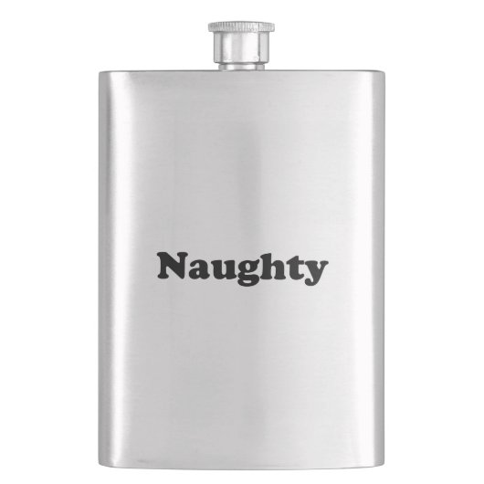 Ondeugend, zwarte letters, Classic Flask Flacon (Voorkant)