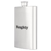 Ondeugend, zwarte letters, Classic Flask Flacon (Links)