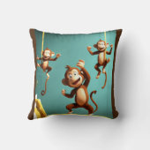 Ondeugende Apenfamilie Kussen (Achterkant)