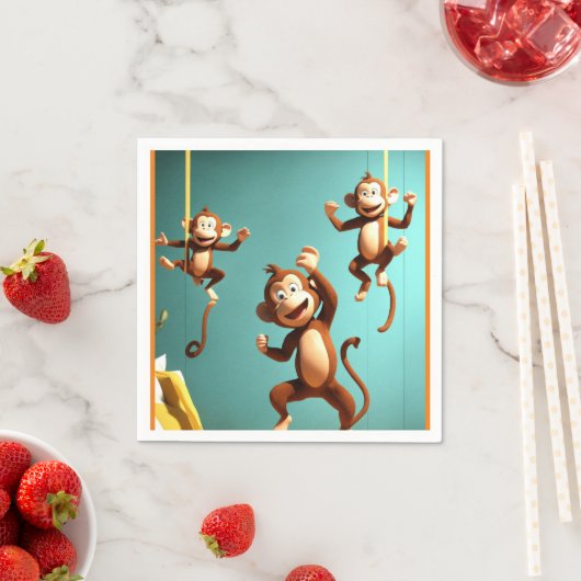 Ondeugende Apenfamilie Servet (Insitu)