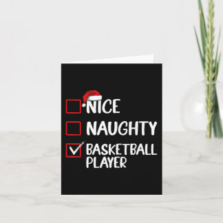 Ondeugende basketbalspeler Grappige Kerstlijst Pre Kaart