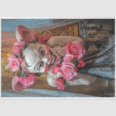 Ondeugende  Bloemrijke Gargoyle Decoupage Tissuepapier (Voorkant)