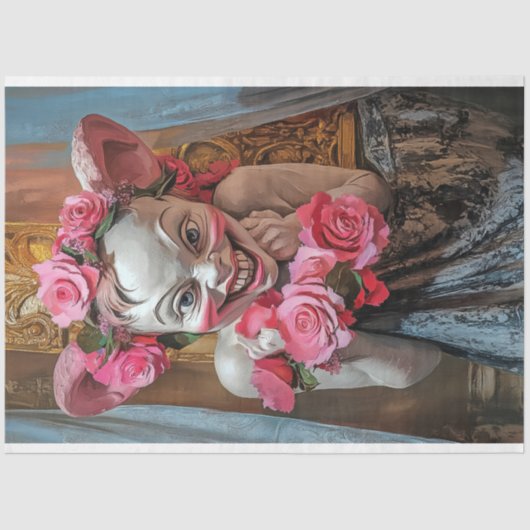 Ondeugende  Bloemrijke Gargoyle Decoupage Tissuepapier (Voorkant)