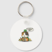 Ondeugende Cavia St.Patrick's Dag Sleutelhanger (Achterkant)